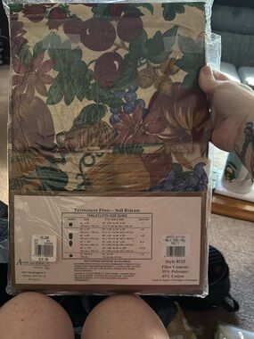 NWT Vintage Avon home fashion Inc. Harvest Setting  Fruit Print Tablecloth